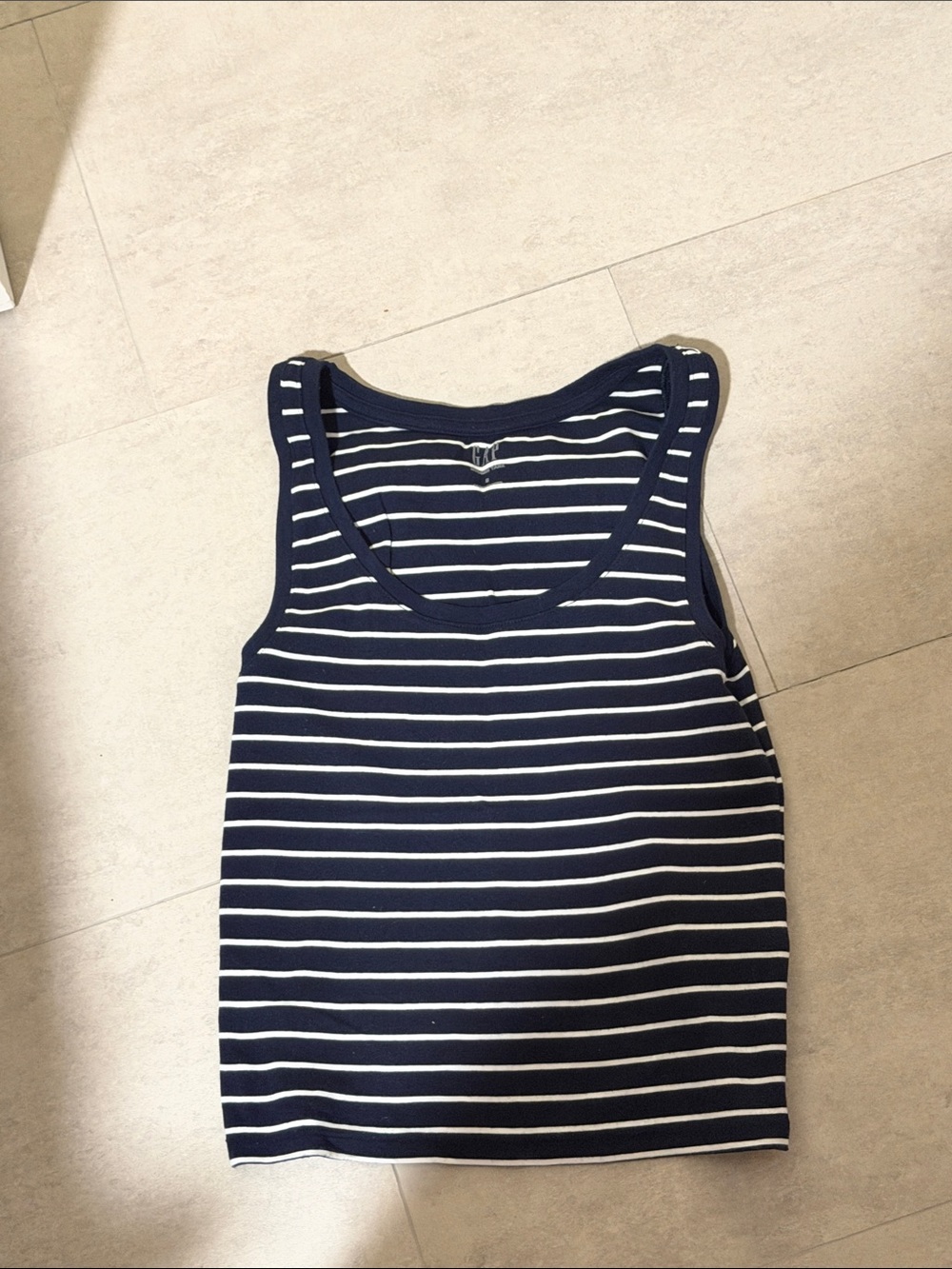 Gap Navy and White Striped Women's Tank Top